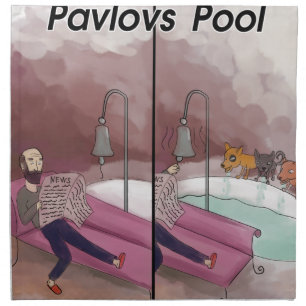 Pavlov's Pool Funny Cartoon Napkin