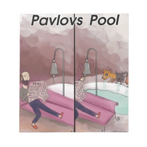 Pavlovs Pool Funny Cartoon Notepad