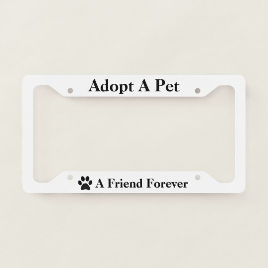 Paw Adopt A Pet Animal Dog Cat Pick Rim Color License Plate Frame