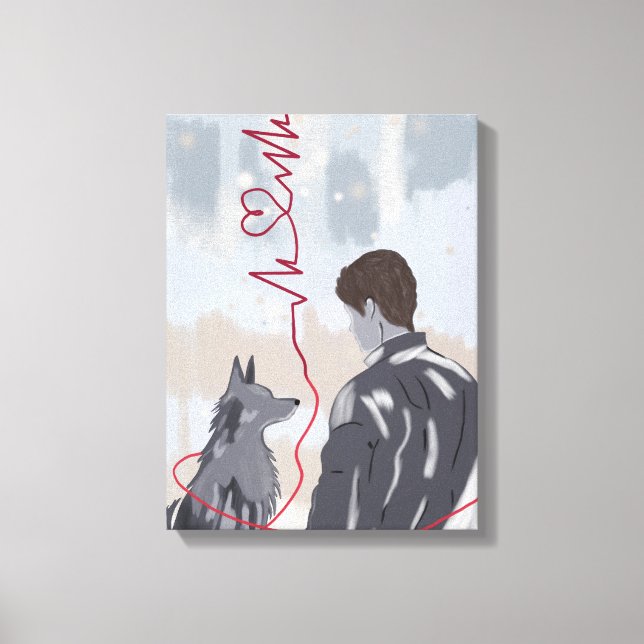 Paw and Heart I – Animal and Human Love Canvas Print (Front)