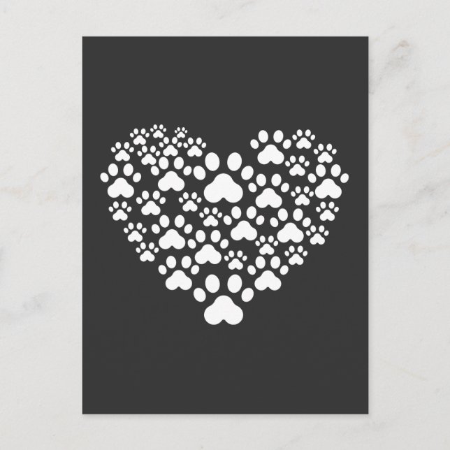 Paw Animal Heart Veterinarian Vet Tech Postcard (Front)