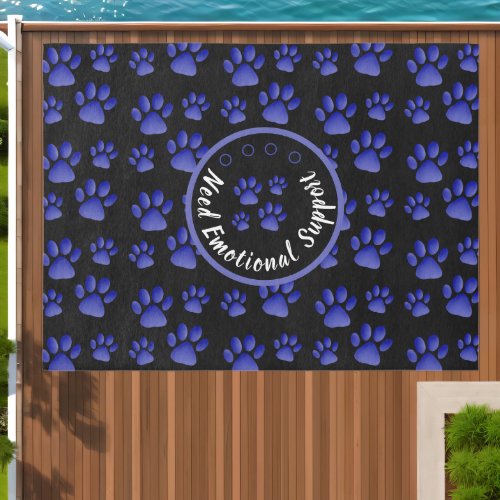 Paw art blue Paws Prints Pattern personalized Outdoor Rug