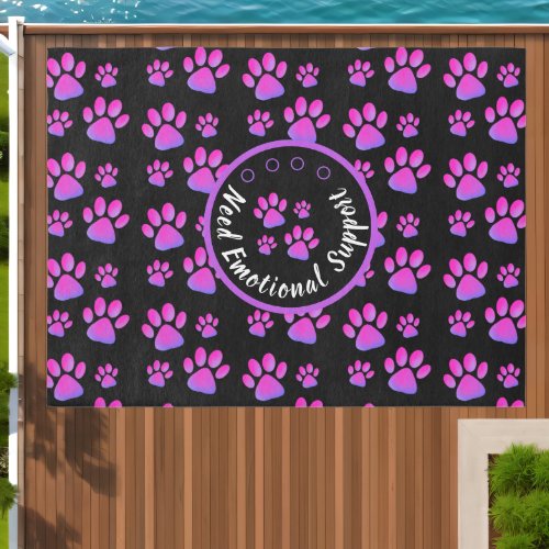 Paw art purple Paws Prints Pattern personalized Outdoor Rug