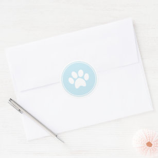 Paw Blue Print Sticker for Puppy Birthday Invites