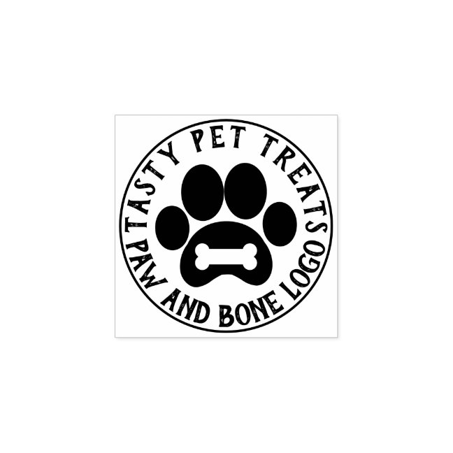 Paw Bone Dog Cat Pet shop Treats Foods Rubber Stamp