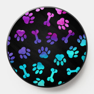 Paw bone dogs lover paw prints pattern PopSocket