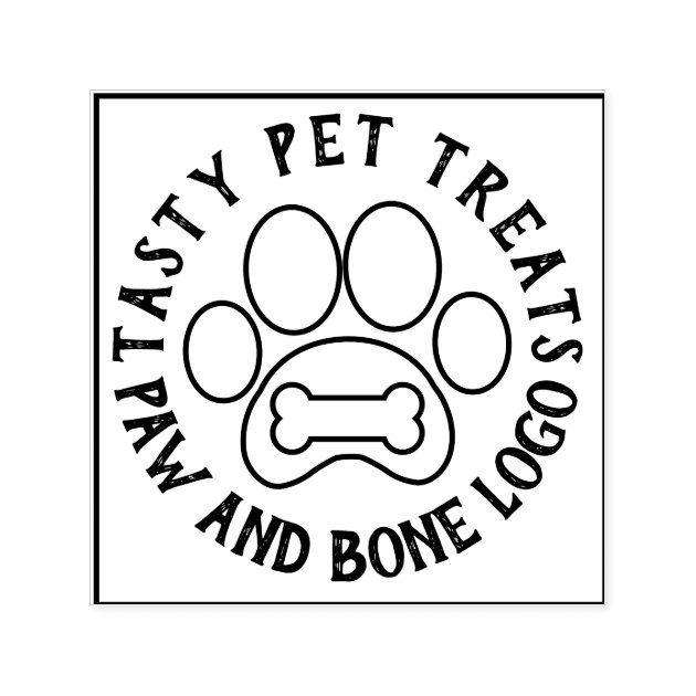 Paw Bone Pet Treats Foods Self-inking Stamp