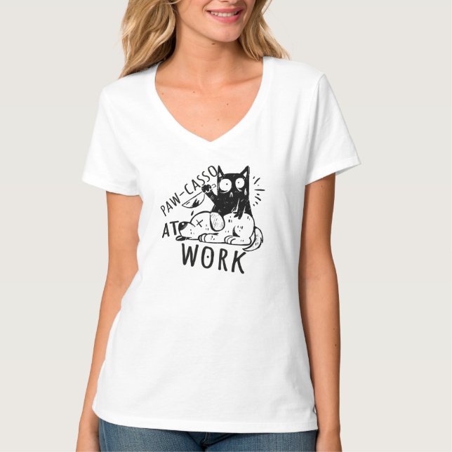 Paw-casso at Work T-Shirt (Front)