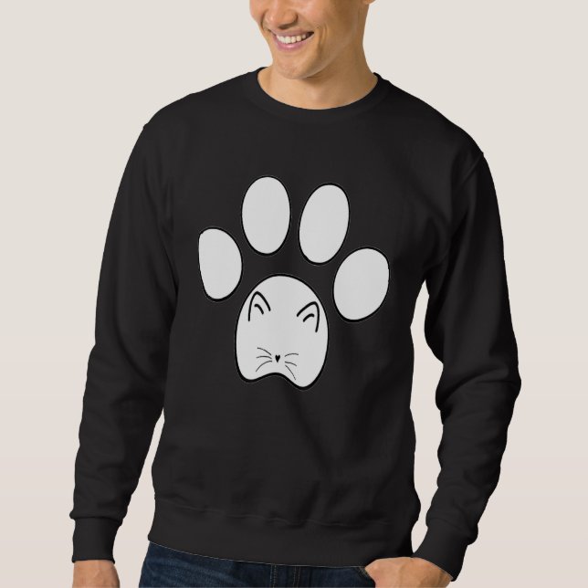 Paw Cat Face Cat Paw  Meow Cat Cute Cat Sweatshirt (Front)