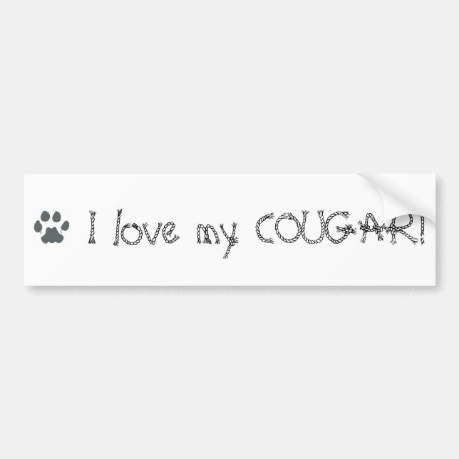 paw-cougar, I love my COUGAR! Bumper Sticker (Front)