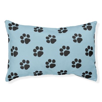 Paw Design Dog Bed (blue) by PawsForaMoment at Zazzle