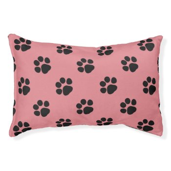 Paw Design Dog Bed (pink) by PawsForaMoment at Zazzle