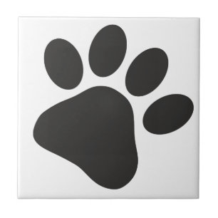 Paw Dog Animal Lover Cute Simple Minimal Ceramic Tile