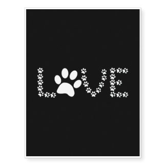 Paw Dog Tshirt Temporary Tattoos