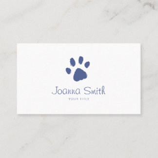 Paw Dog Walking Pet Sitting Blue Vet Appointment Card