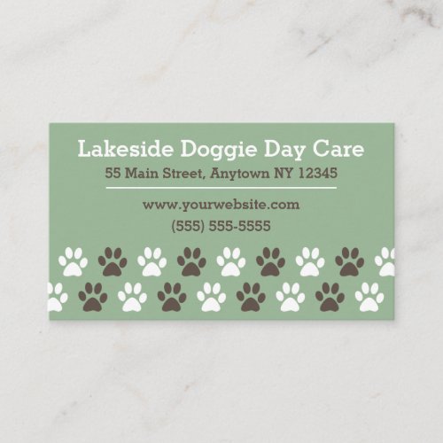 Paw Doggie Day Care Business Card
