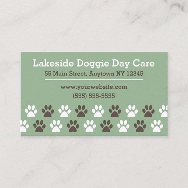 Paw Doggie Day Care Business Card (Front)