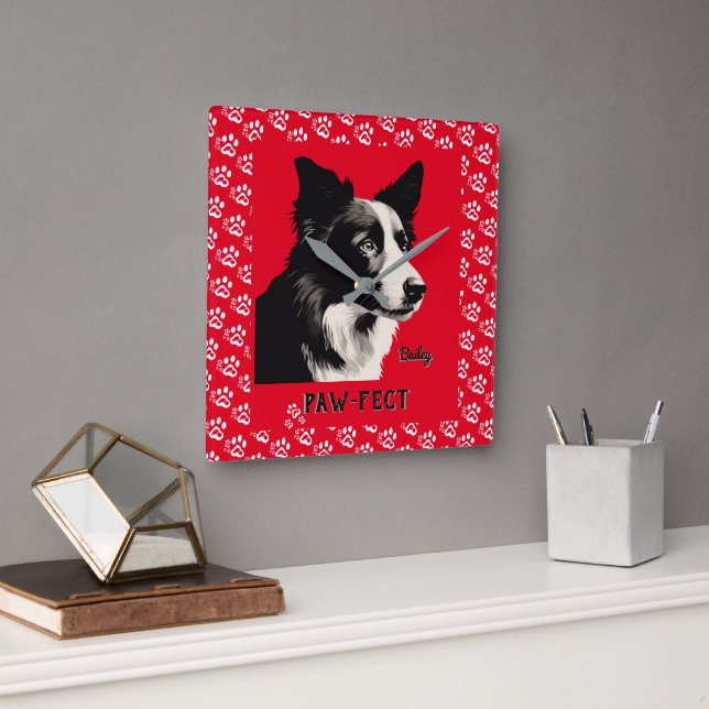 Paw-fect Square Wall Clock (Office)
