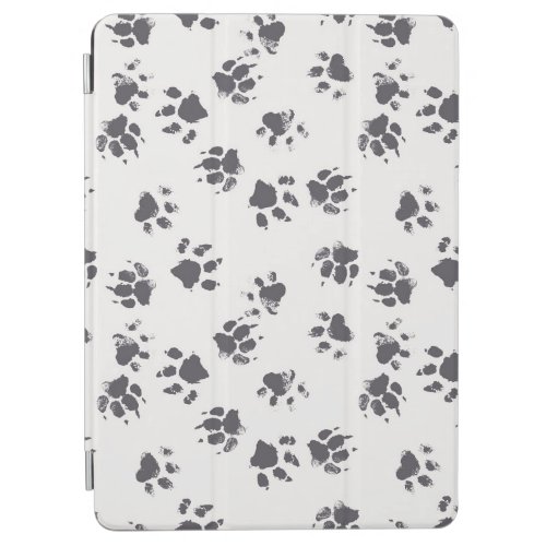 Paw Footprints Dog Monochrome Seamless iPad Air Cover