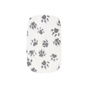 Paw Footprints: Dog Monochrome Seamless. Minx Nail Art