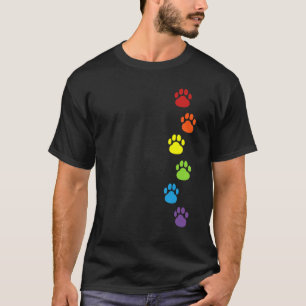 Paw Gay Pride Rainbow Lgbtq Equality Lgbt Cute Dog T-Shirt