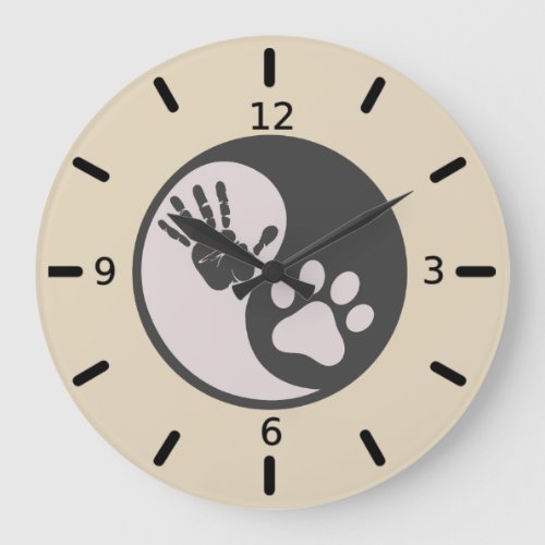 Paw Hand Yin Yang Large Clock