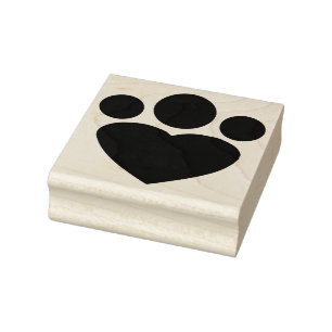 Paw Heart Rubber Art Stamp