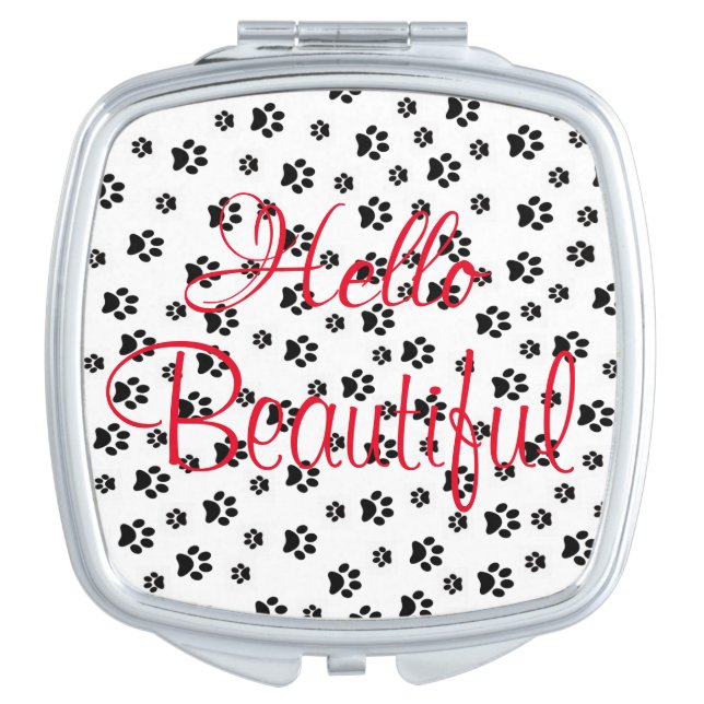 Paw Hello Beautiful Compact Mirror (Front)