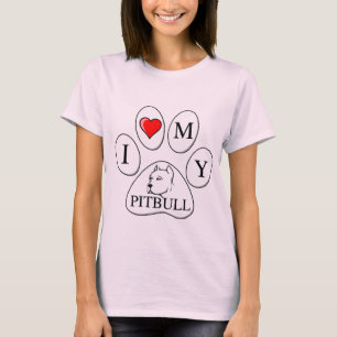 PAW - I heart my Pit Bull - Love Dog Breeds Pets A T-Shirt