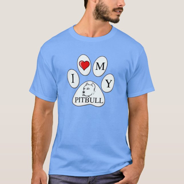 PAW - I heart my Pit Bull - Love Dogs T-Shirt (Front)