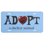 Paw In Red Heart Shelter Animal License Plate at Zazzle