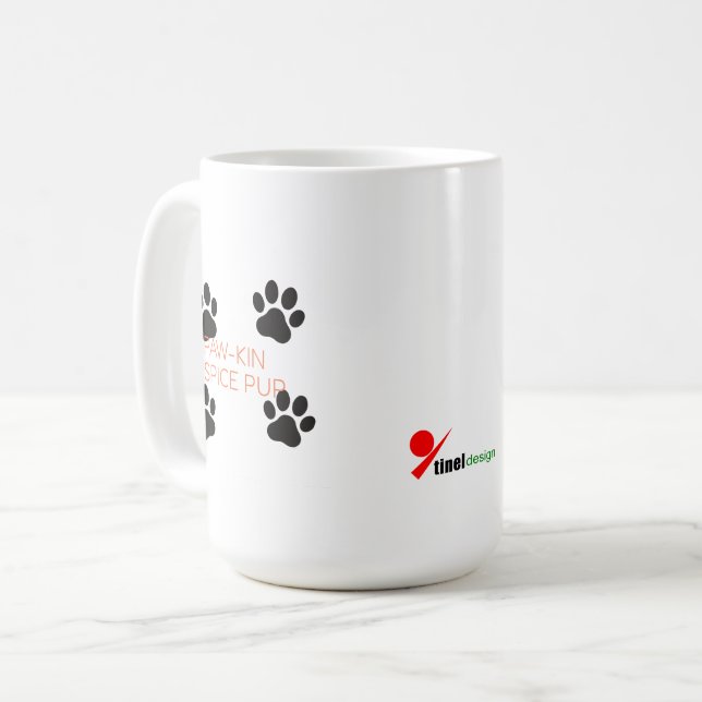 Paw-kin Spice Pup – Funny Halloween Pet Lover Coffee Mug (Front Left)