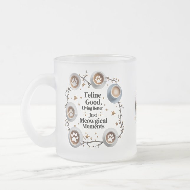 Paw Latte Forest Mug – Feline Magic in Every Sip  (Left)
