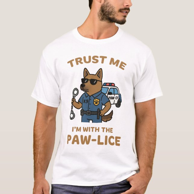 Paw-lice Officer Dog Shirt – K9 Cop Humor Tee (Front)