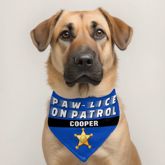 Paw-lice on Patrol Blue Name Pet Bandana Collar (Dog 2)