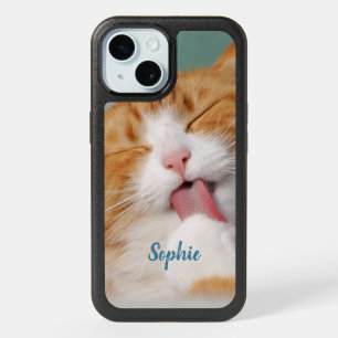 Paw Licking Cat iPhone 15 Case