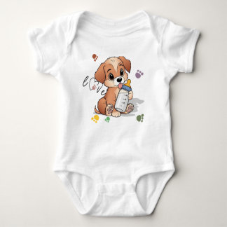 Paw Love Cute Puppy Dog Baby Bodysuit