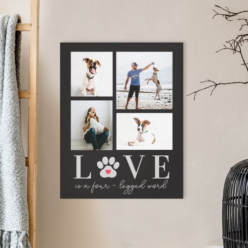 Paw Love Editable Color Pet Photo Canvas