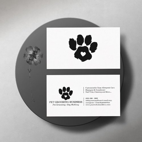 Paw Minimalist Pet Branding Business Card
