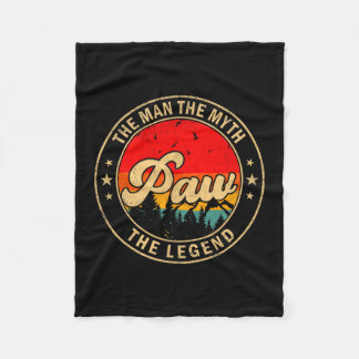Paw Myth Legend Vintage Retro Artwork Fleece Blanket