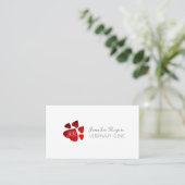 Paw of hearts pet love cover business card (Standing Front)