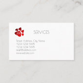 Paw of hearts pet love cover business card (Back)