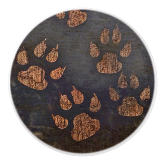 Paw Pattern Ceramic Knob (Front)