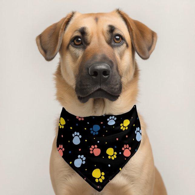 Paw Pattern Cute Pet Bandana Collar (Dog 2)