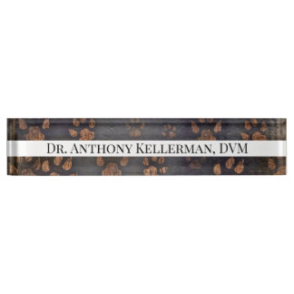 Paw Pattern Desk Name Plate