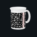 Paw Pattern, Dog Paws, Black and White, Your Name Beverage Pitcher<br><div class="desc">Cute,  fun and adorable pattern with white paws on black background. Modern and trendy gift,  perfect for the dog lover in your life. Personalize by adding your name,  nickname,  monogram or initials.</div>