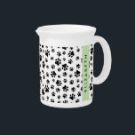 Paw Pattern, Dog Paws, Black and White, Your Name Beverage Pitcher<br><div class="desc">Cute,  fun and adorable pattern with black paws on white background. Modern and trendy gift,  perfect for the dog lover in your life. Personalize by adding your name,  nickname,  monogram or initials.</div>