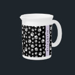 Paw Pattern, Dog Paws, Black and White, Your Name Beverage Pitcher<br><div class="desc">Cute,  fun and adorable pattern with white paws on black background. Modern and trendy gift,  perfect for the dog lover in your life. Personalize by adding your name,  nickname,  monogram or initials.</div>