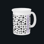 Paw Pattern, Dog Paws, Black and White, Your Name Beverage Pitcher<br><div class="desc">Cute,  fun and adorable pattern with black paws on white background. Modern and trendy gift,  perfect for the dog lover in your life. Personalize by adding your name,  nickname,  monogram or initials.</div>