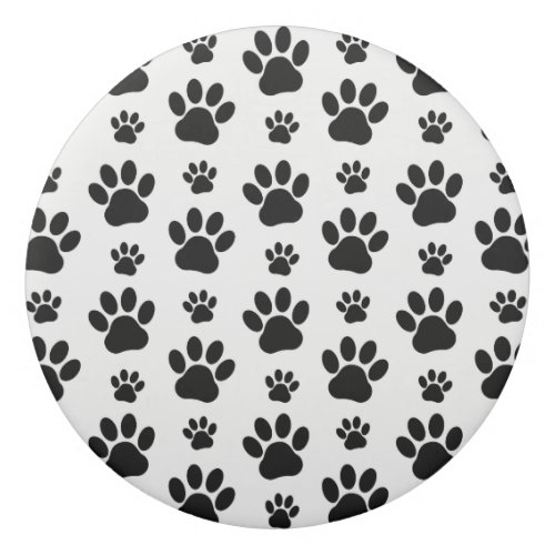 Paw Pattern Dog Paws Paw Prints Black and White Eraser